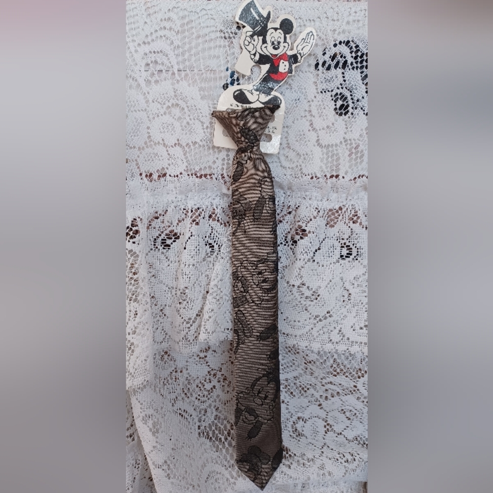 VINTAGE DISNEY KIDS' CLIP-ON TIE BALANCINE THE TIE WORKS GOOFY OLIVE GRAY/BLACK